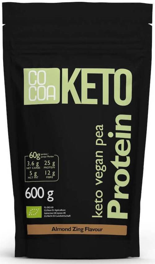 Białko z grochu z MCT Keto Vege Bio migdałowy 600 g Cocoa Protein
