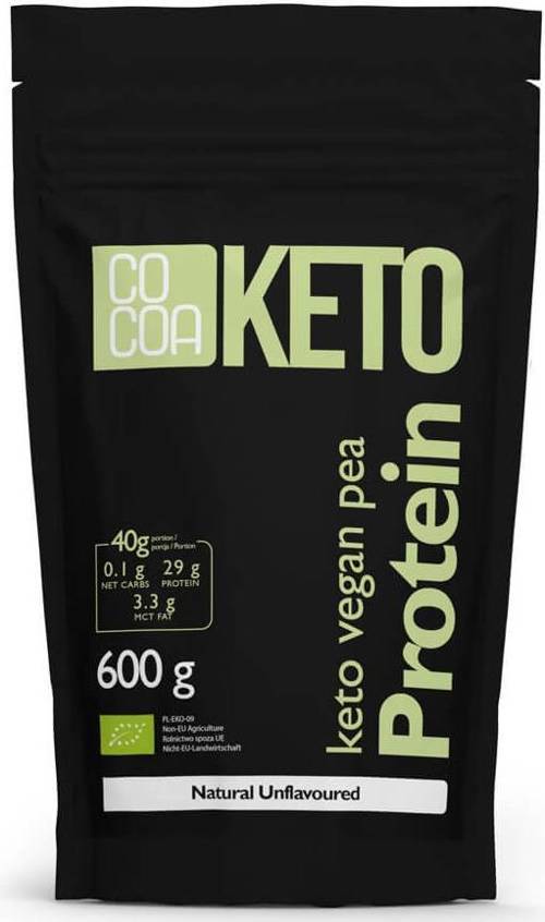 Białko z grochu z MCT Keto Vege Bio naturalny 600 g Cocoa Protein