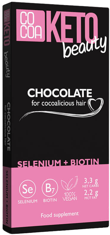 Czekolada Keto Beauty  Selen Biotyna 40 g Cocoa - suplement diety