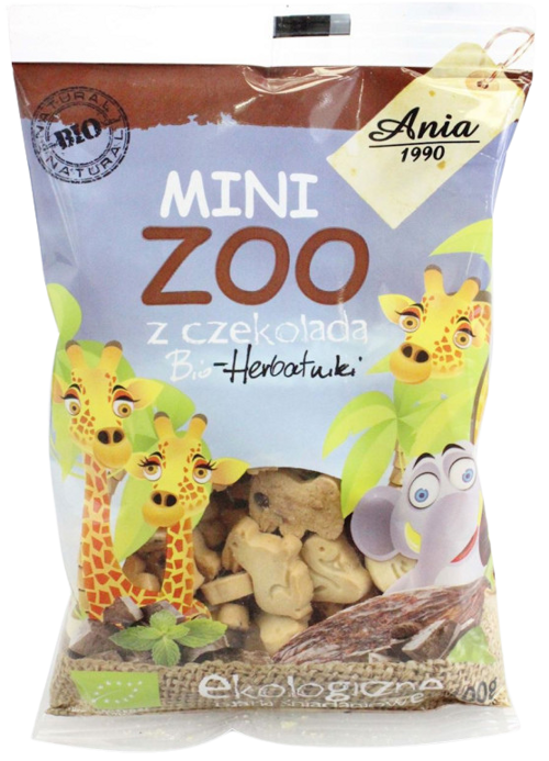 Herbatniki z czekoladą BIO Mini Jungle Zoo 100 g - Ania 1990