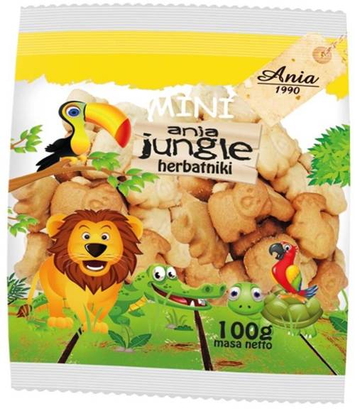 Herbatniki zwierzątka Mini Jungle 100 g - Ania 1990