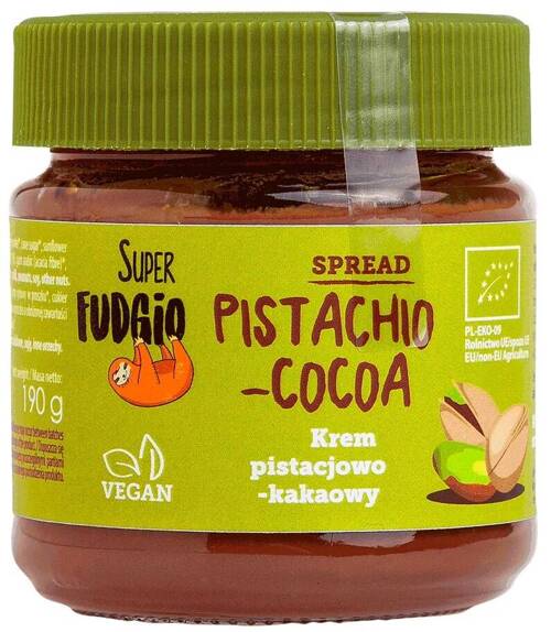 Krem pistacjowo-kakaowy Bezglutenowy BIO 190 g Super Fudgio - VEGE