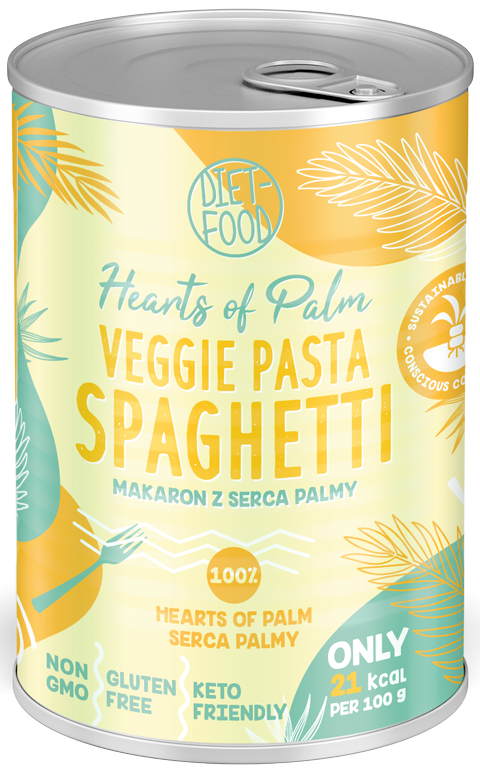 Makaron z serca palmy Spaghetti Keto 400 g (220 g) puszka Diet-Food