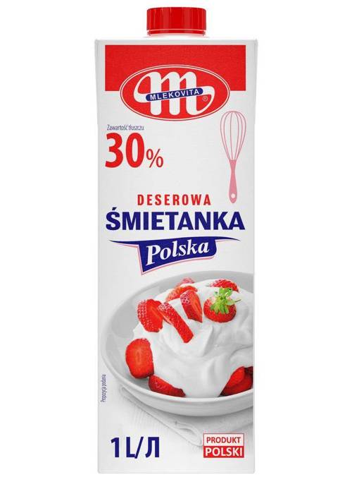 Śmietanka Polska Deserowa UHT 30% 1 L - Mlekovita 