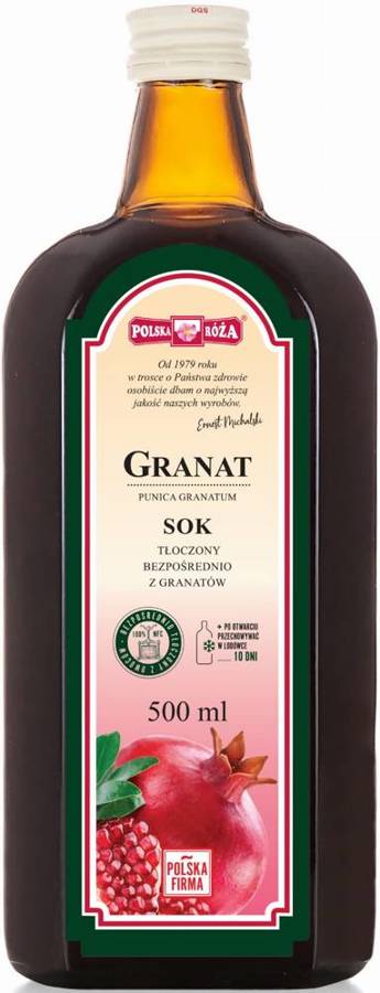 Sok Granat 100% NFC naturalny Bez Cukru 500 ml Polska Róża