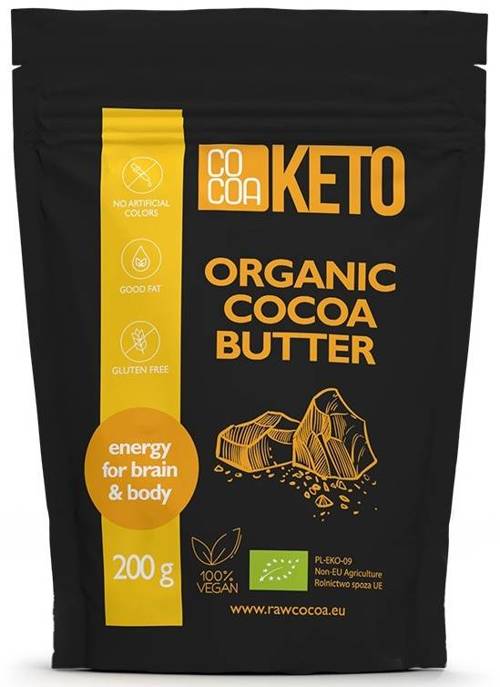 Tłuszcz kakaowy Keto Bezglutenowy Bio 200 g Cocoa